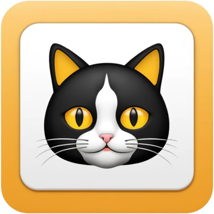 only cat text on the card. emoji