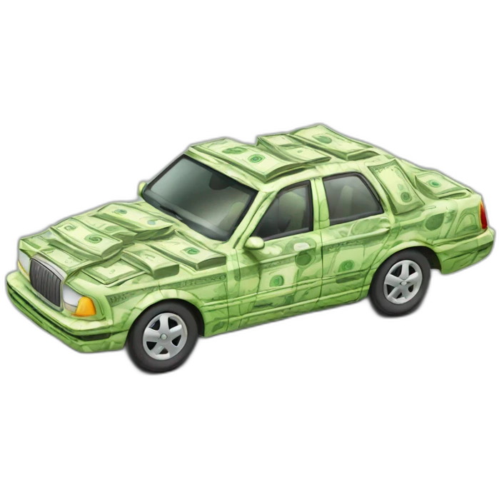 car made of dollars emoji