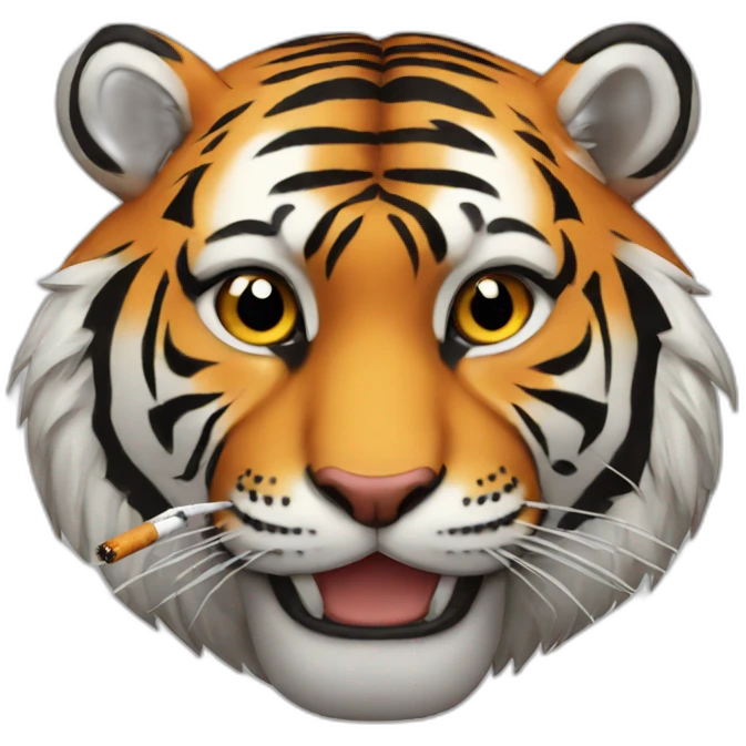 Tiger with a cigarette emoji