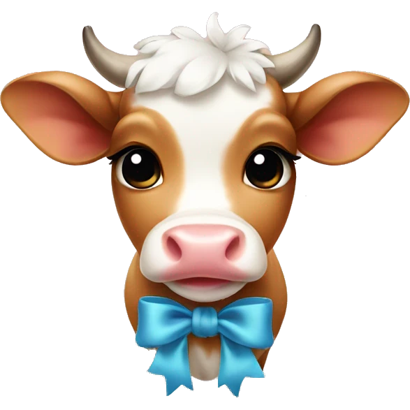 baby cow with bow emoji