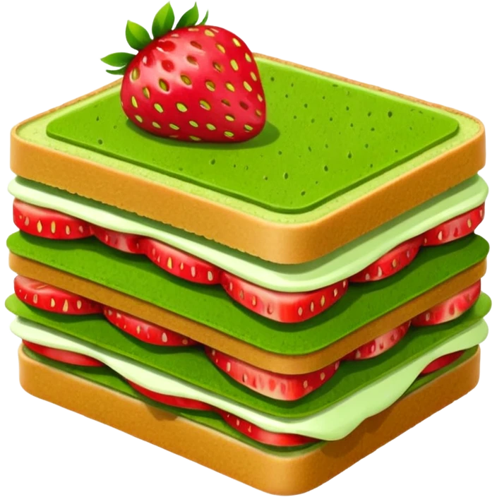 Strawberry matcha sandwich emoji