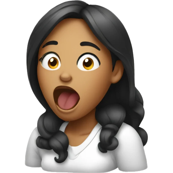 yawning black and white woman emoji