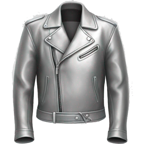 Realistic isolated silver fashion leather jacket. emoji