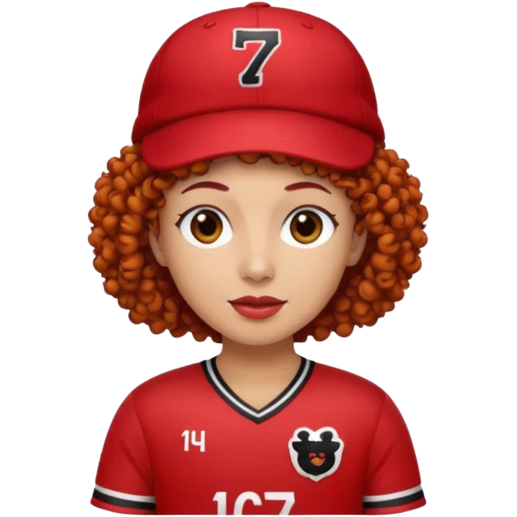 red curly black rabbit with jersey and hat emoji