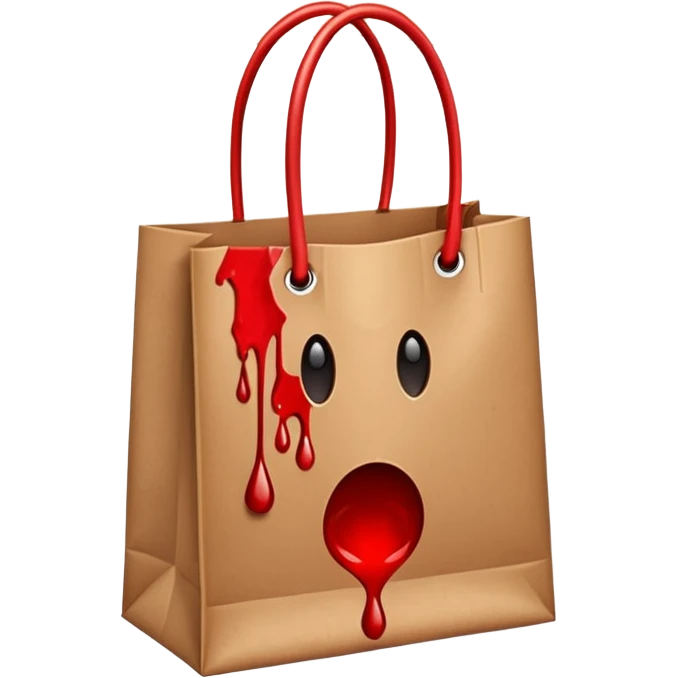 shopping bag brown with blood drops  emoji