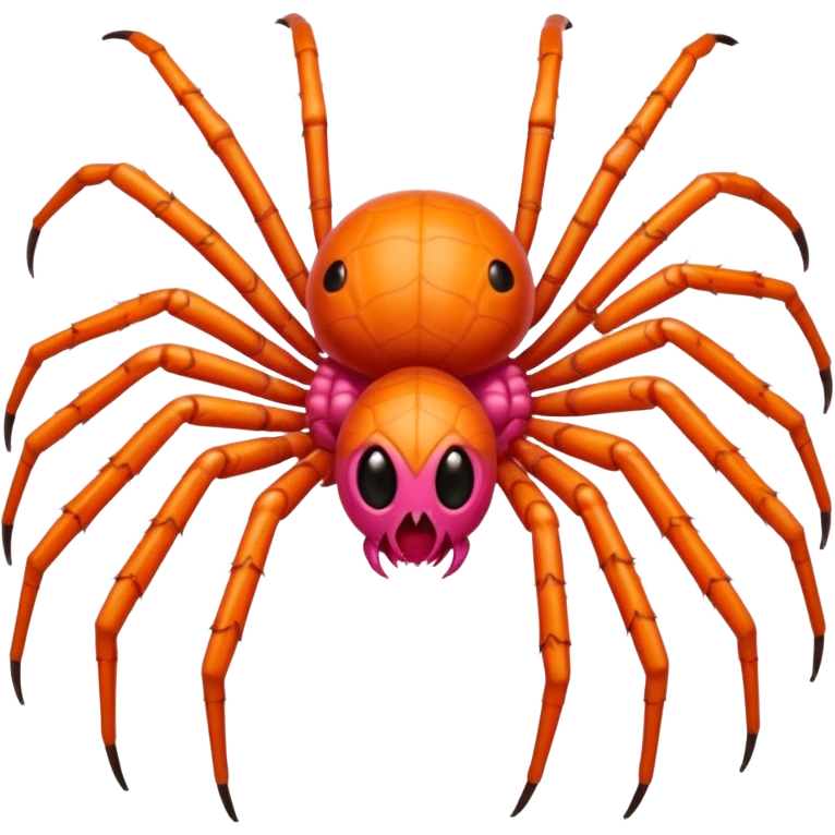 Pinkorangewhite spider emoji