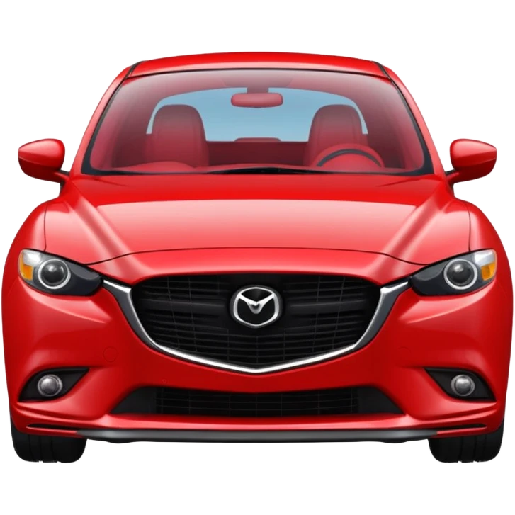 A 3d mazda rs6 red with headlights on emoji and not image emoji