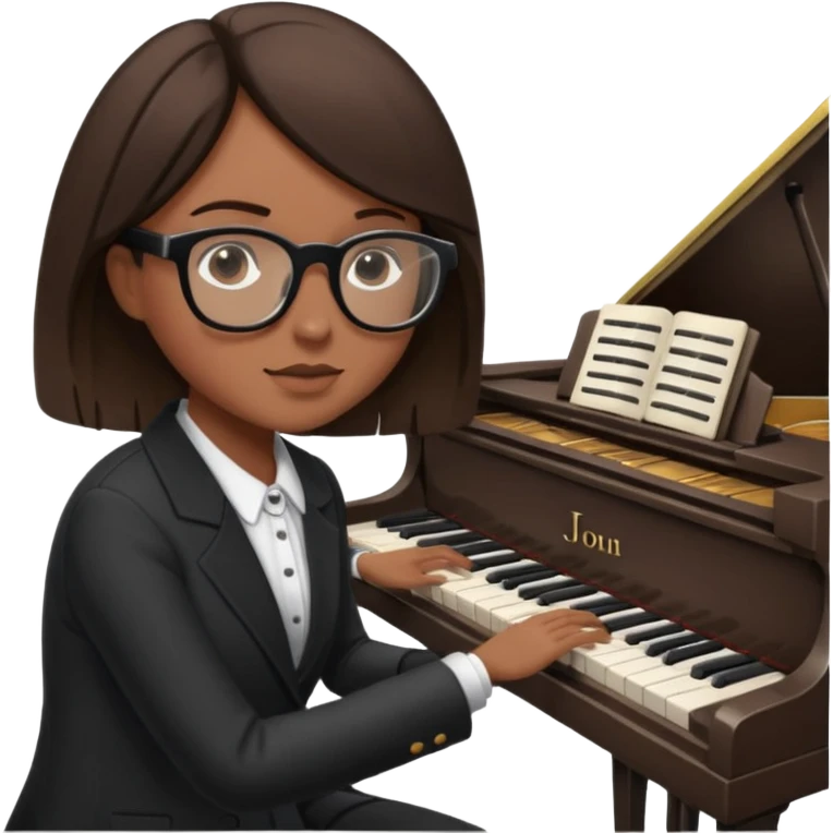 Brunette  and glassespianists emoji