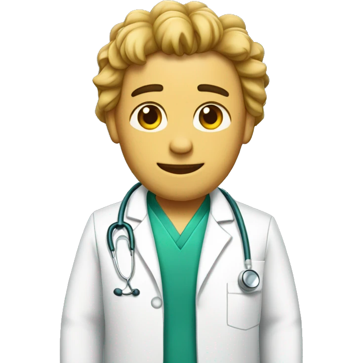 León pensando vestido como médico  emoji