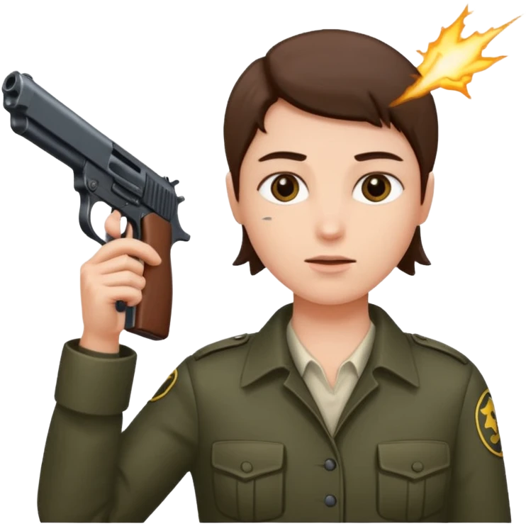 Hand holding gun to head emoji