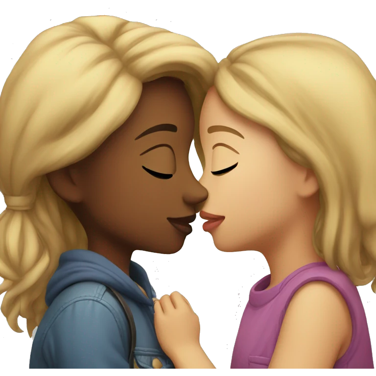 Girl kissing another girl emoji
