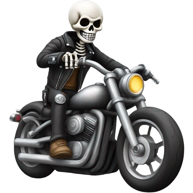 skeleton riding a motorcycle emoji