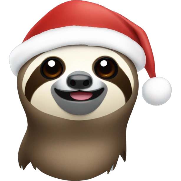 Sloth with Santa hat emoji