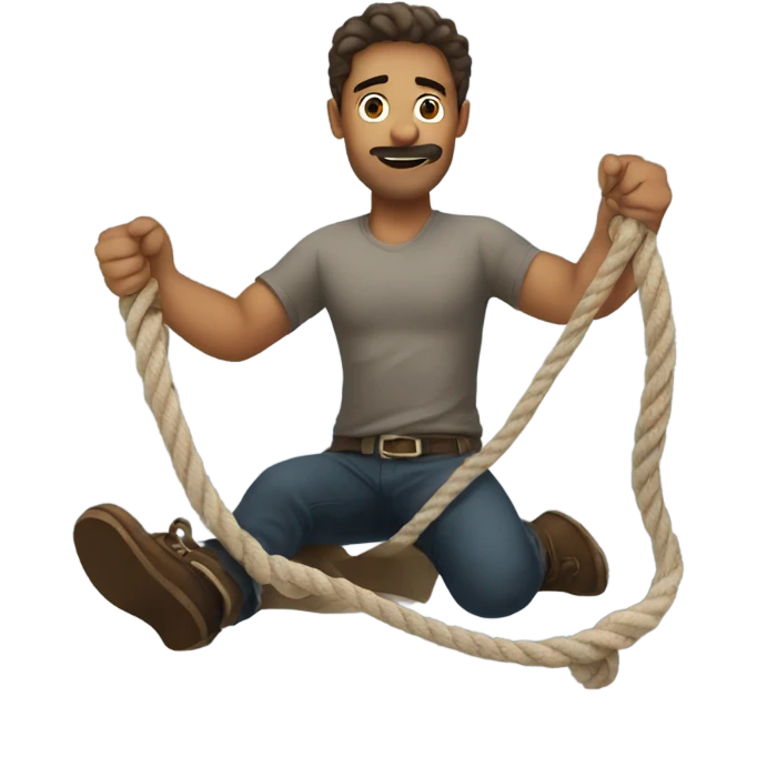 A man holding a rope emoji