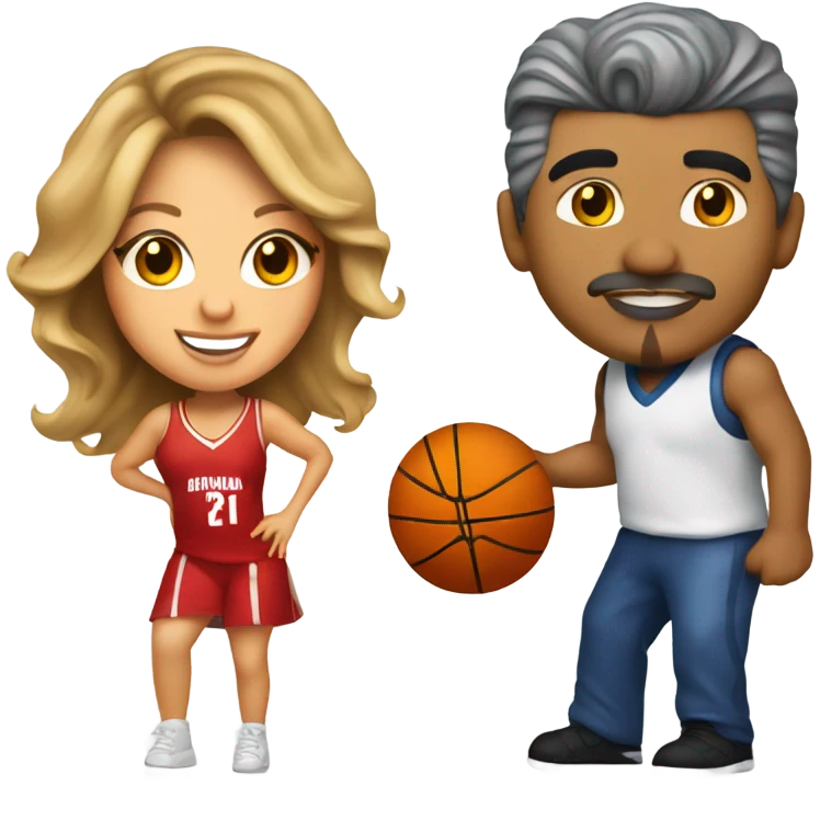 Mariah Carey playing basketball with George Lopez emoji