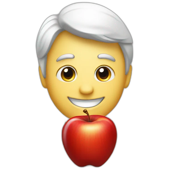 smiling red apple working as a trader emoji