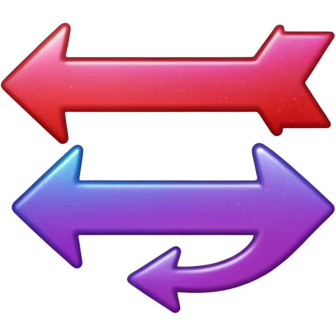 color gradient between red and purple glitter arrow right emoji
