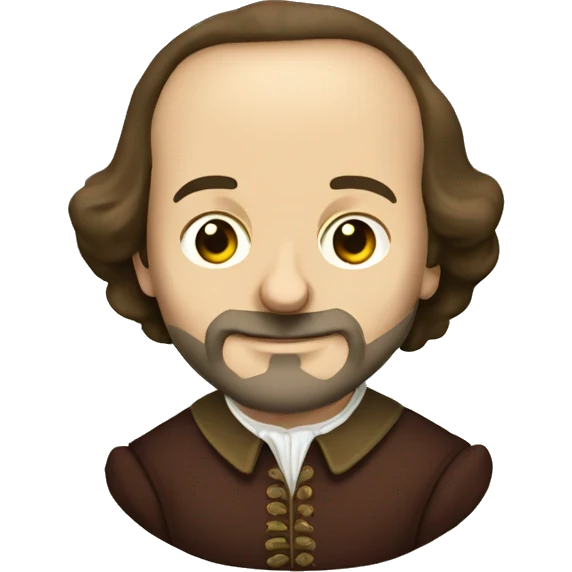 William Shakespeare holds the earth in his hands emoji