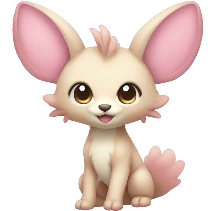 Cute cool beige pink animal hybrid Fakemon full body emoji