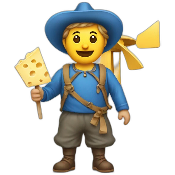 Dutch Guy with cheese and windmill emoji