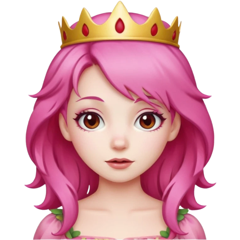 Strawberry princess pink hair pale  emoji