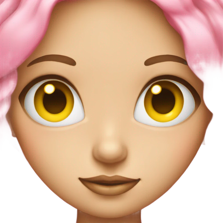 regular yellow emoji but has lashes and a pink bow on top emoji