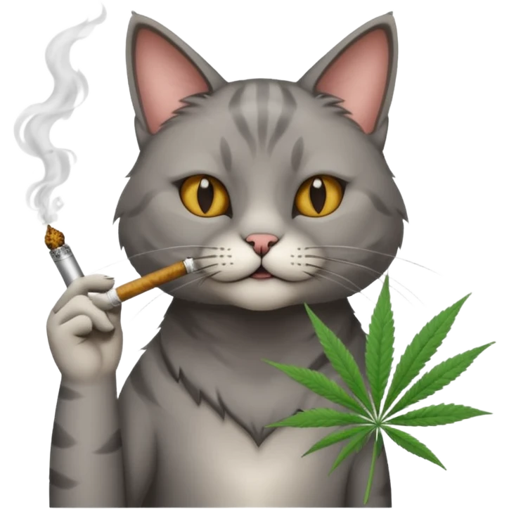Un gato fumando un porro emoji