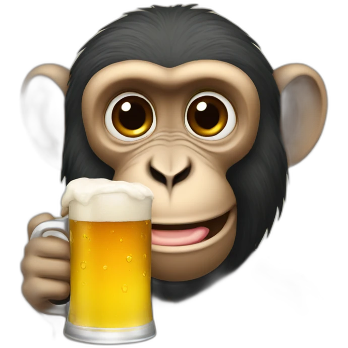 Monkey drinking beer emoji