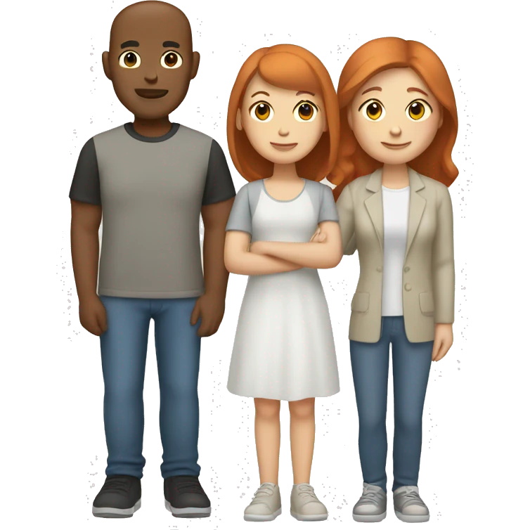 Mixed family that has a Asian dad, white mom with red hair, and white teenage girl  emoji
