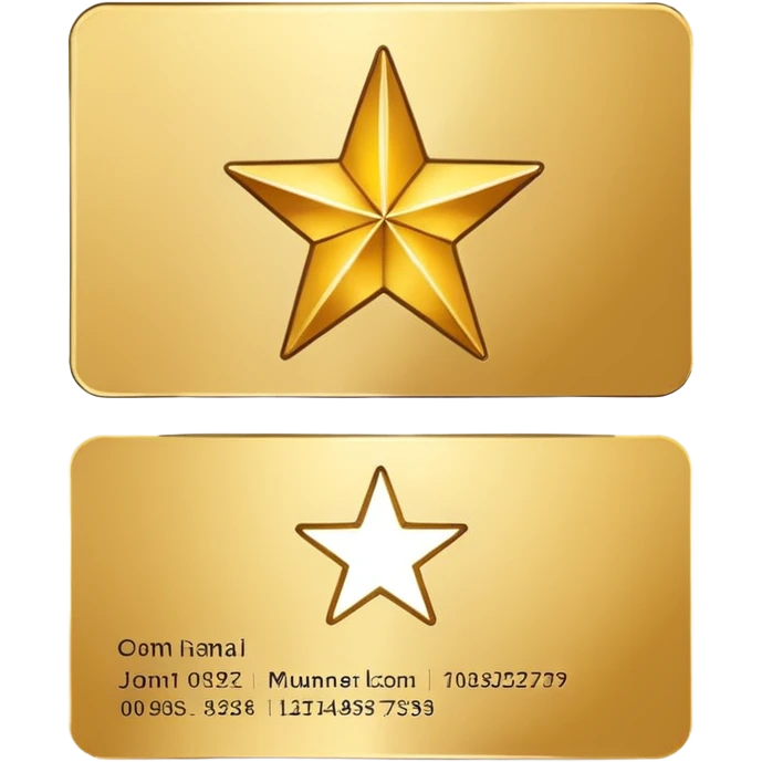 business card with a star symbol emoji