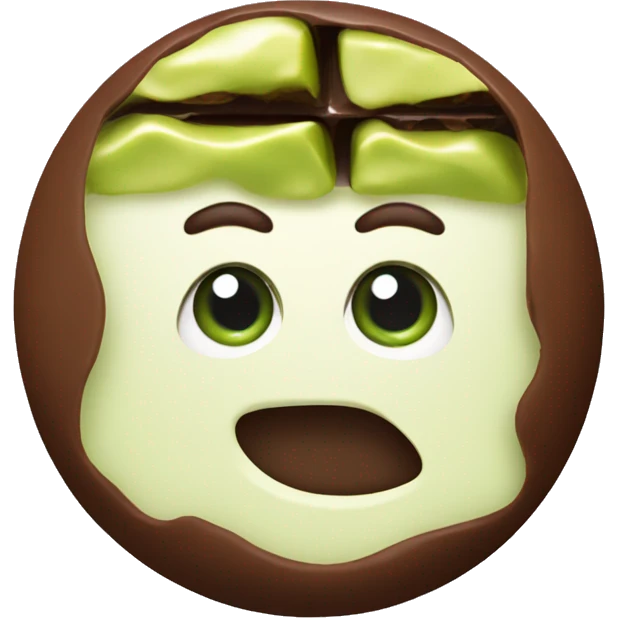 A bar of Dubai chocolate filled with Green pistachio cream emoji