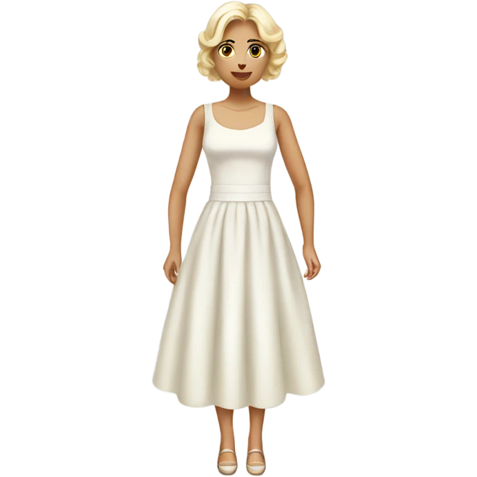 short dinner white vanilla dress emoji