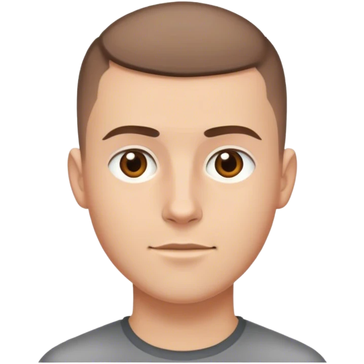 white male with brown hair buzzcut emoji