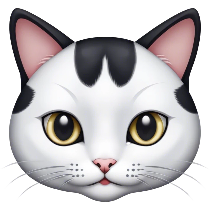 Black and white cat gray eyes emoji