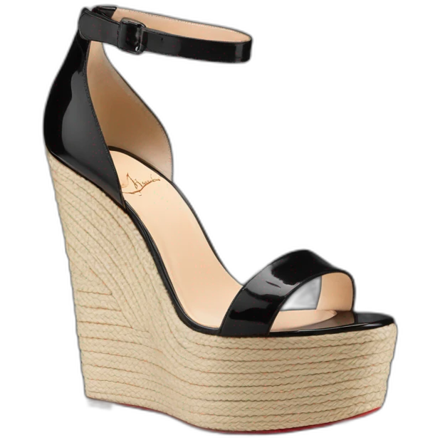 Platform wedges black louboutin emoji