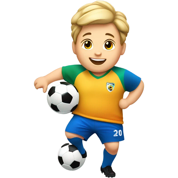 Fat kid playing soccer emoji