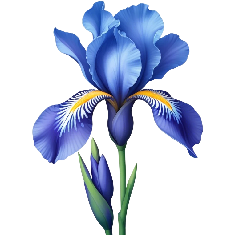 single Sky Blue Iris, straight stem emoji