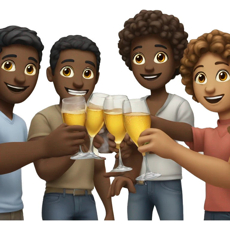 a group of friends toasting emoji