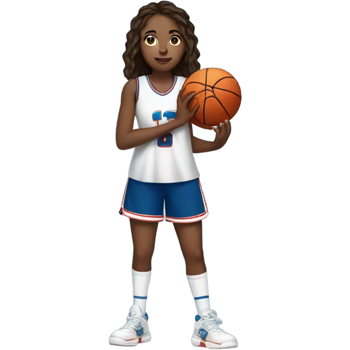 Girl in basketball uniform emoji