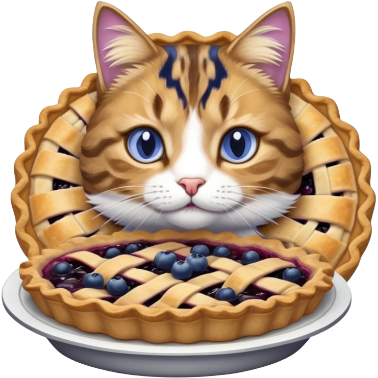 Captain cat with a pie emoji