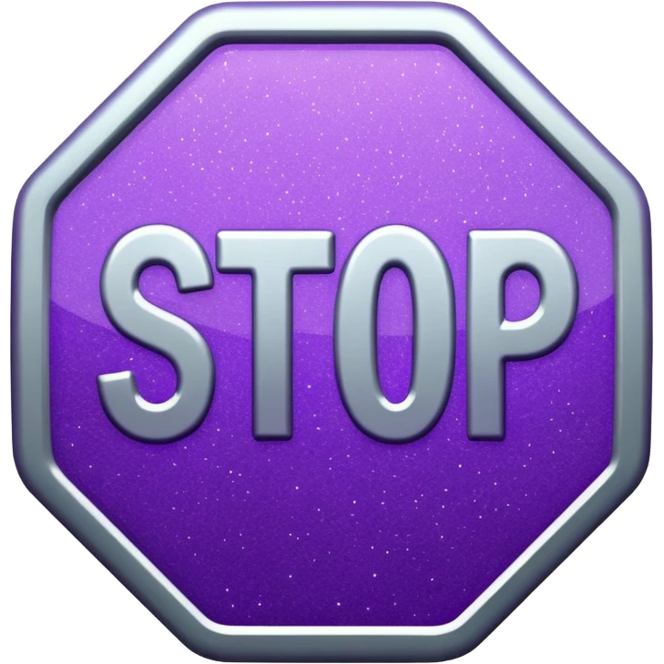 glitter purple symbol stop emoji
