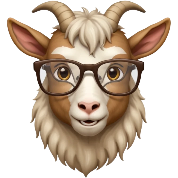 long hair goat with glasses  emoji