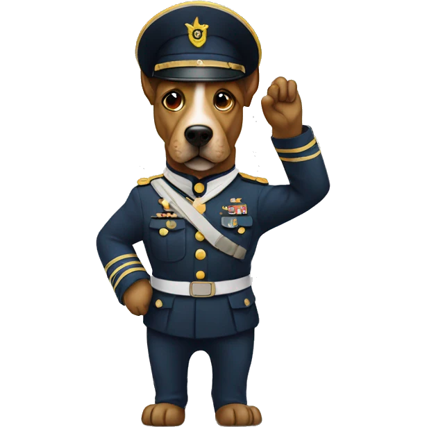 Military saluting dog emoji