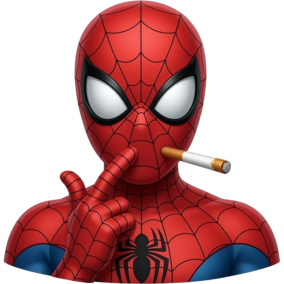 Spider-Man smoking a joint emoji