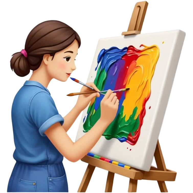 artist painting on canvas emoji