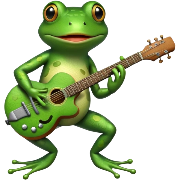 Frog playing on guitar  emoji