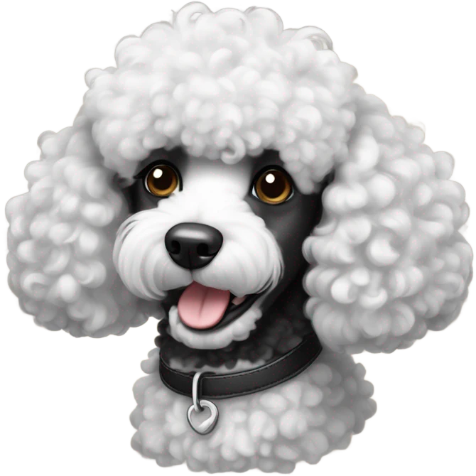 Poodle black and white  emoji
