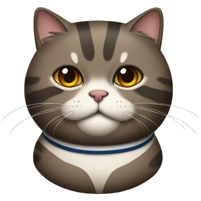 Scottish fat cat of dark reed color with stripes emoji