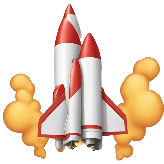 rocket blowning past the chart with plus signs emoji