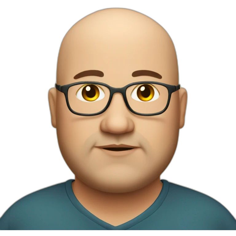 A fat, bald man that is a Latin teacher  emoji